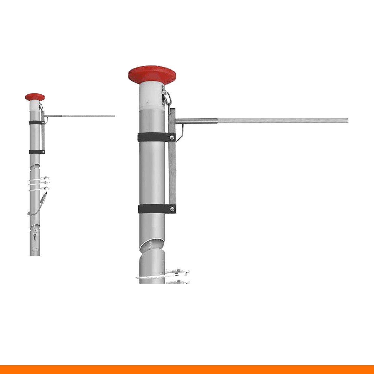 Vlaggenmast met hijsbare banieruithouder